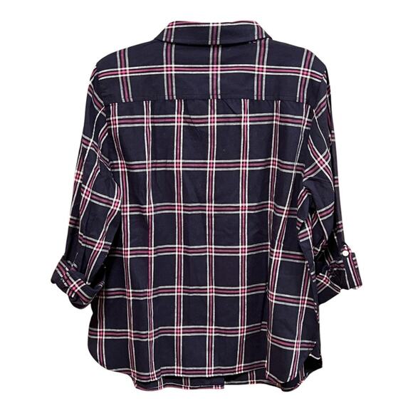 Tommy Hilfiger Long Sleeve Button Up Roll Tab Top Size XL - Picture 5 of 7